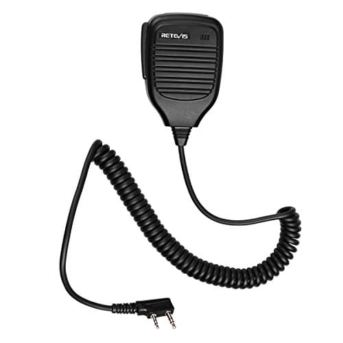 Image of Retevis Remote Speaker Mic 2 Pin, Walkie Talkie Handheld Speaker Compatible with RT24 RT27 RT668 RT85 eSynic Baofeng UV-5R BF-888S Kenwood TYT Suitable for Police Stations, Event Venues, Farms (1 pcs)