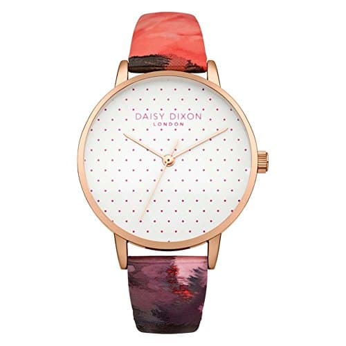 Image of Daisy Dixon Suki Women's Quartz Watch with White Dial Analogue Display and Multicolour Leather Strap DD008PRG