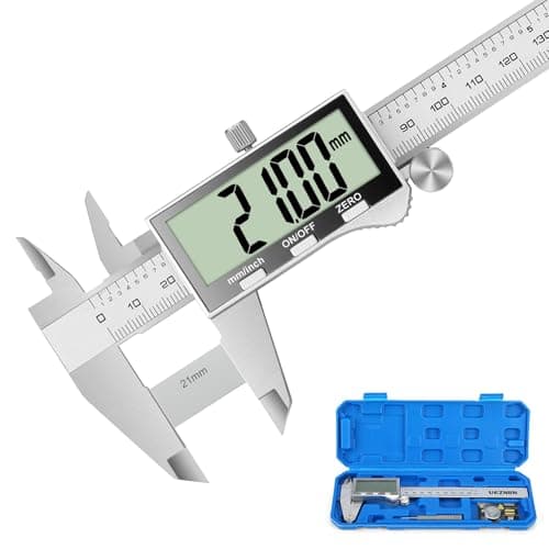 Image of Ueznirn Vernier Calipers, 200mm/8inch Stainless Steel Digital Calipers, Precision Electronic Measuring Tool, IP54 Waterproof Micrometer Digital Caliper with inch/mm for Industrial/Household/DIY