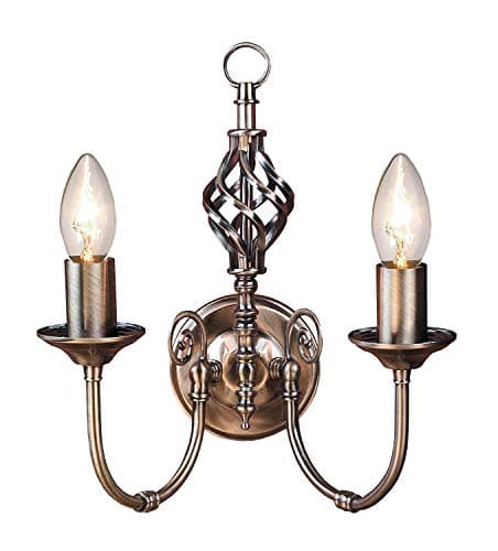 Image of Classic Double Wall Lights - Antique Brass