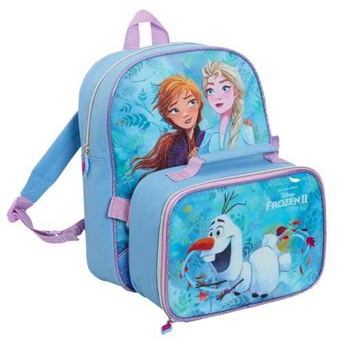 Image of Disney Frozen Backpack and Lunch Bag Set Girls Childrens School Nursery Insulated Cooler Box