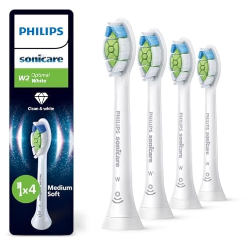 Image of Philips Sonicare W2 Optimal White, Genuine Replacement Toothbrush Heads, White, 4 Pack, HX6064/87