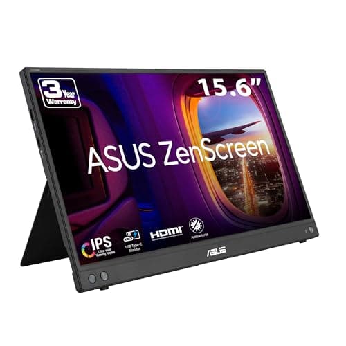 Image of ASUS ZenScreen 16” (15.6 inch viewable) 1080P USB-C Portable Monitor (MB16AHV) - Full HD, IPS, Blue Light Filter, Anti-glare, Mini HDMI, Kickstand, Tripod Mountable, Protective Sleeve, 3 year warranty
