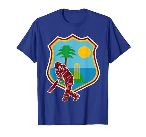 Image of West Indies Cricket | West Indies Flag T-Shirt, Men, Royal Blue, Medium