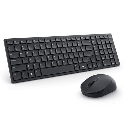 Image of Dell KM555 Silent Keyboard and Mouse - 18 Programmable Shortcut Keys, Copilot Key, Secure Dual-Mode connectivity, Adjustable DPI, Ambidextrous, Low Battery LED Indicator, 3-Year Warranty - Black