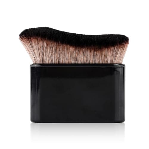 Image of self brush Kabuki Foundation Body Makeup Brushes for Face Spray (Black-Brown)