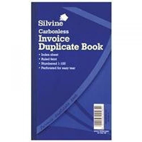 Image of Silvine 711 - Carbonless Duplicate Invoice Book Ruled 81/4x5in PK6