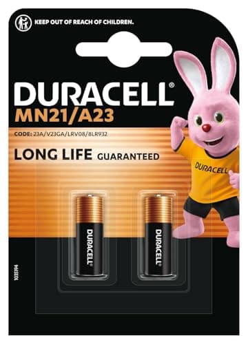 Image of DURACELL MN21 (2 Pack) Specialty Alkaline Battery 12V (A23/23A/V23GA/LRV08/8LR932) – Long life guarantee – For Remotes, Wireless Doorbells, Security Systems – 5–Year Storage Guarantee -Leak Prevention