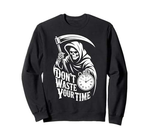 Image of Grim Reaper with Clock Gothic Dark Art Sweatshirt