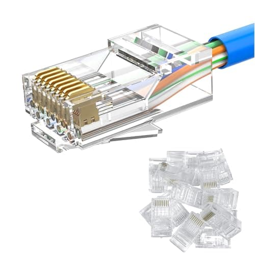 Image of MOGOOD RJ45 Connectors, 10-PACK Cat6 RJ45 Connectors Unshielded Modular Plug (Cat6 Connector/RJ45 Modular Plugs/Ethernet Connector) for Solid or Stranded UTP Cable
