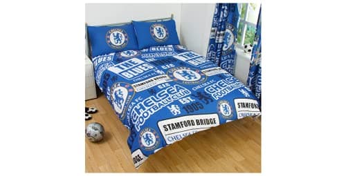 Image of Chelsea FC Patch Double Duvet Cover Set Blue