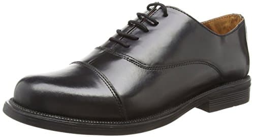 Image of Mens Capped Oxford Cadet Shoe - Black - size UK Mens Size 9