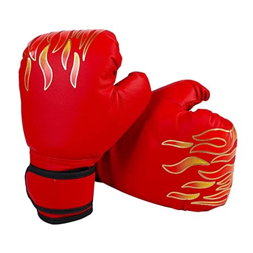 Image of Hwtcjx Kids Boxing Gloves, Red, 6 oz, 3 - 12 Years, PU, Rubber-Plastic Foam, Hook and Loop Closure, 23 cm x 15 cm, Boxing, Kids Boxing Gloves