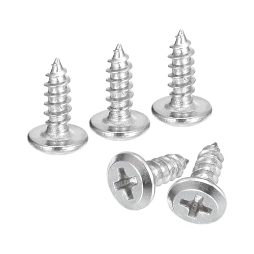 Image of sourcing map M4x12mm Flat Head Phillips Drive Self Tapping Screws, 304 Stainless Steel Cross Drive Fastener Screws, Silver, Pack of 25