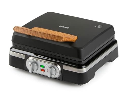 Image of DOMO DO9281W Waffle Iron - Waffle Maker - Double Waffle Iron for Belgian Waffles - Non-Stick Coating - 1520W - Black
