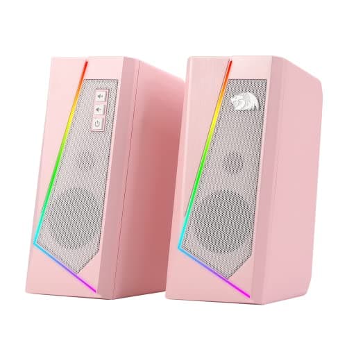 Image of Redragon GS520 RGB Desktop Speakers, 2.0 Channel PC Computer Stereo Speaker with 6 Colorful LED Modes, Enhanced Sound and Easy-Access Volume Control, USB Powered w/ 3.5mm Cable