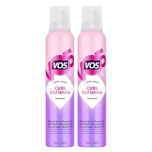 Image of VO5 Curl Defining Mousse with Definition and Hold, Perfect for Curly Hair Provides Bouncy Natural Frizz Free Lasting Curls Protect from Heat Damage, 200ml (Pack of 2)