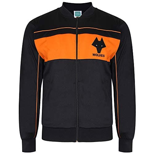 Image of Score Draw Wolverhampton Wanderers 1982 Track Jacket Black/Gold Small Polyester