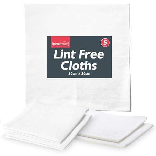 Image of SOL 5pk Lint Free Cloth, 30cm x 30cm Microfibre Reusable Cleaning Cloths for Oiling Wood, Polishing Glass or Metal, Wiping Screens, Soft Fabric Dye Rags for Kitchen, Home, Auto and Surface Cleaning