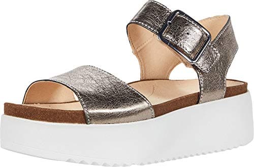 Image of Clarks Women's Botanic Strap Wedge Sandal, Stone Metallic, 7.5 UK