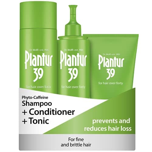 Image of Plantur 39 Phyto-Caffeine Shampoo, Conditioner & Tonic (250ml, 150ml & 200ml) for Women 40+, Fine & Brittle Hair - Targets Hormone-Induced Hair Loss, Protects Against Estrogen Decline, Adds Volume