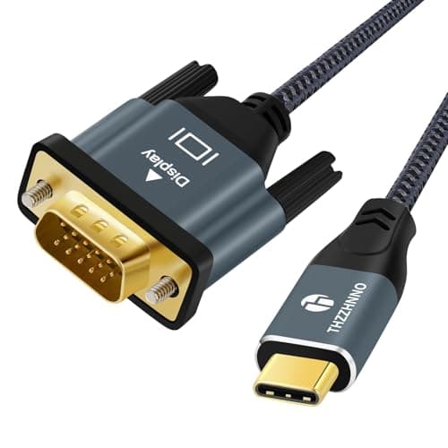Image of Thzzhnno USB C to VGA Cable 3M, USB Type C to VGA conversion 1080P@60Hz for Laptops, Mobile Phones, Tablets HDTV、Displays and Projectors