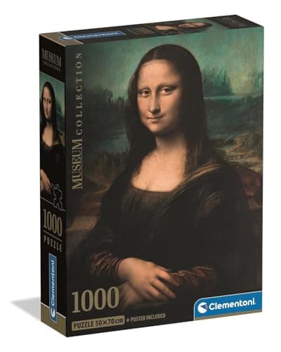 Image of Clementoni Jigsaw Puzzle 1000 pieces Collection Museum Collection, Mona Lisa, Puzzle for Adults 14-99 Years, Compact box, Made in Italy, 37094