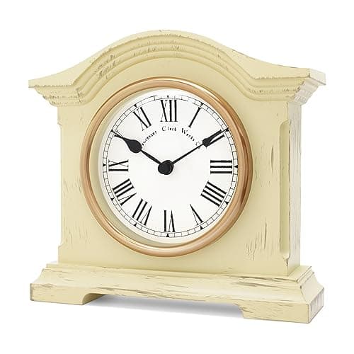 Image of Acctim Falkenburg Distressed Mantel Clock Quartz Cream