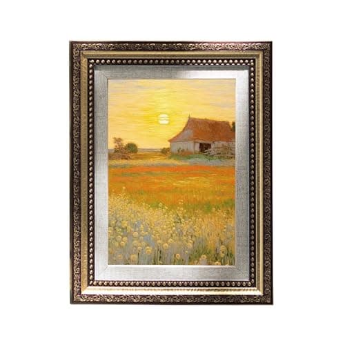 Image of 5x7 Vintage Picture Frame Antique Gold– 7x5 Gold Ornate Photo Frame with Wall Hooks, Antique Photo Frames for Tabletop or Wall Hanging Gold, 13cm x18cm