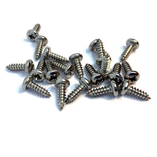 Image of No.8 x 1/2" (4.2mm x 12mm) Pozi Pan Self-Tapping Screw DIN7981 - A4 (316) Stainless Steel (Pack of 20)