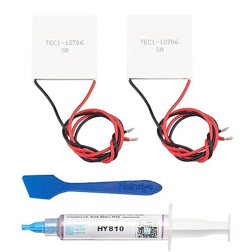 Image of 2 pieces TEC1-12706 Peltier Cooler Module Semiconductor Refrigeration Tablets with with 5g Thermal Paste Heatsink Thermoelectric Cooler Kit