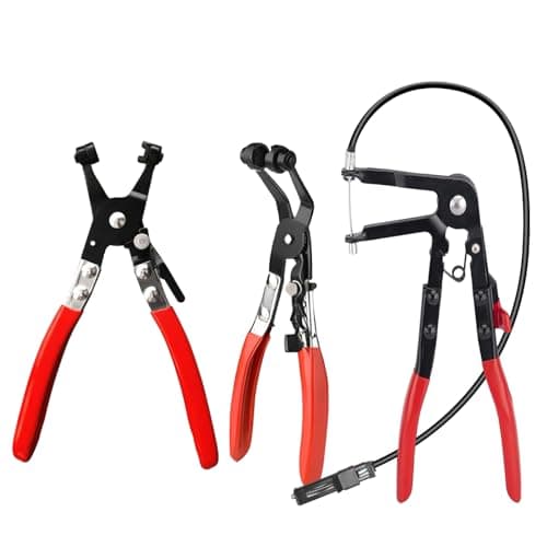 Image of 3 Pieces Hose Clamp Pliers, Hose Clip Pliers with Straight Neck, Spring Band Clamp Pliers with Wire Shaft, Hose Clamps Pliers with Bevel, Car Repair Pliers Tools