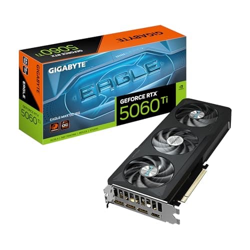 Image of Gigabyte GeForce RTX 5060 Ti EAGLE MAX OC 16G Graphics Card - 16GB GDDR7, 128bit, PCI-E 5.0, 2617MHz Core Clock, 3 x DP, 1 x HDMI, NVIDIA DLSS 4, GV-N506TEAGLEMAX OC-16GD