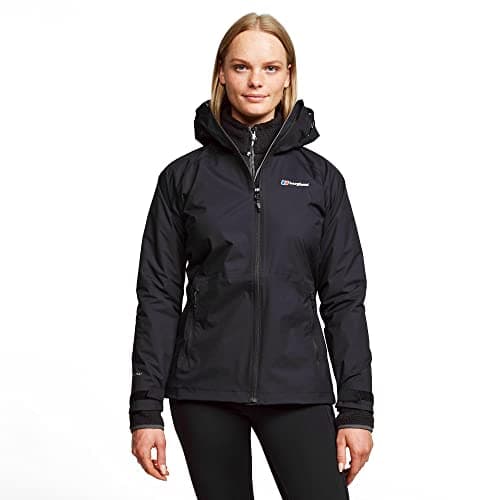 Image of Berghaus Women's Stormcloud Waterproof Jacket with Hydroshell Fabric, Adjustable Hood and 2 Zipped Pockets, Womens Rain Coat, Women's Hiking & Outdoor Recreation Clothing, Black, UK14