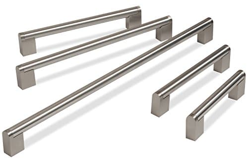 Image of Hausen Brushed Stainless Steel Boss Bar Handles, Suitable for Kitchen Cupboards, Draws, Cabinets & Units, Available in 13 Different Sizes