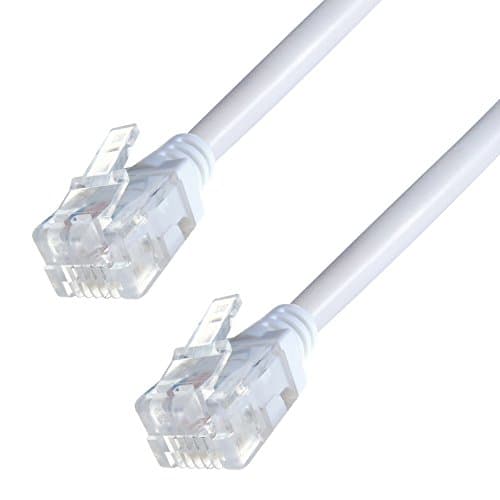 Image of RGB Networks Ltd Super High Speed ADSL 2+ Cable Telephone Extension RJ11-RJ11 5m Cat5e BT Broadband up to 10 Times faster than Standard Phone Cable Gold Plated Connector Premium Quality (5m).