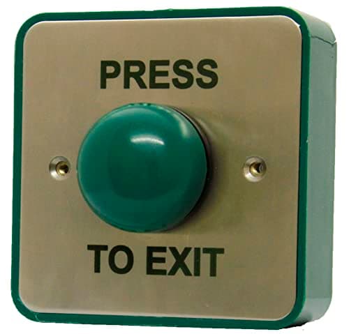 Image of RGL PSG062 Standard Large Green Domed Plastic Press To Exit Button Button With Surface Backbox