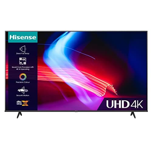Image of Hisense 58 Inch VIDAA Smart TV 58A6KTUK - Dolby Vision, Pixel Tuning, Voice Remote, Share to TV, and Youtube, Freeview Play, Netflix and Disney (2023 Model), Black