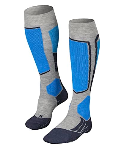Image of FALKE Mens Sk2 Intermediate M Kh Wool Warm Thick Skiing Socks, Grey Light 3400, 5.5-7.5 EU