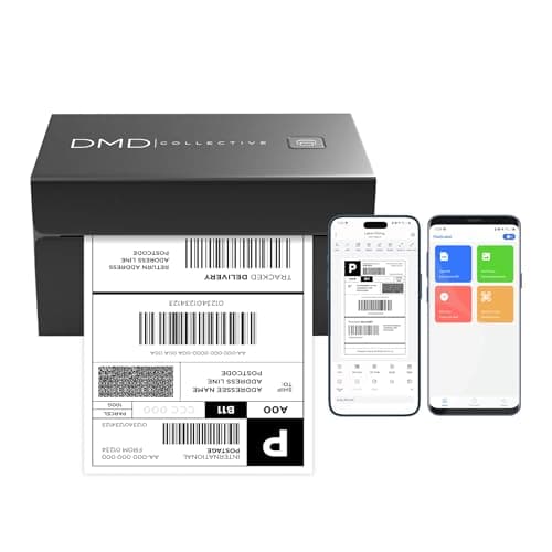 Image of DMD Collective – Bluetooth Label Printer, Thermal Label Printer 4x6, Etsy, Shopify, eBay, Royal Mail, Evri, Vinted, Bluetooth for Phone, Chromebook, Windows, USB for Mac, Windows, iOS