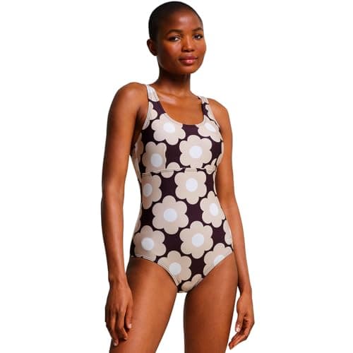 Image of Regatta Womens Orla Kiely Summber Beach Swimming Costume - Black Daisy - 16