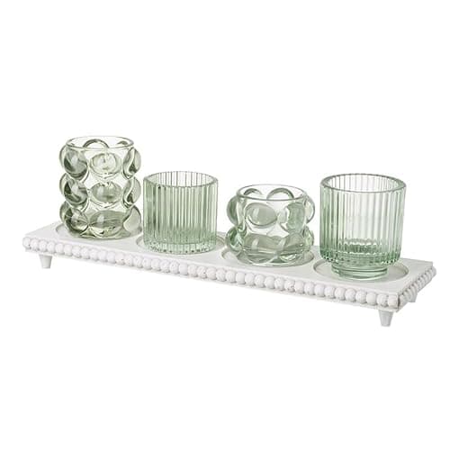 Image of Heaven Sends Glass Jar On Shelf Tea Light Holder
