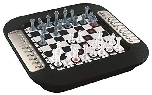 Image of Lexibook CG1335 Chessman Fx Electronic Chess Game with Touch Keyboard and Sound Effects, 32 Pieces, 64 Difficulties, Family Board Game, 2 Players, Black, Silver