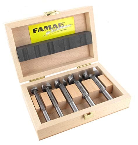 Image of FAMAG Super Forstner Drill Bit Set Classic WS with Diameter 15, 20, 25, 30, 35 mm in Wooden Box 5-Piece