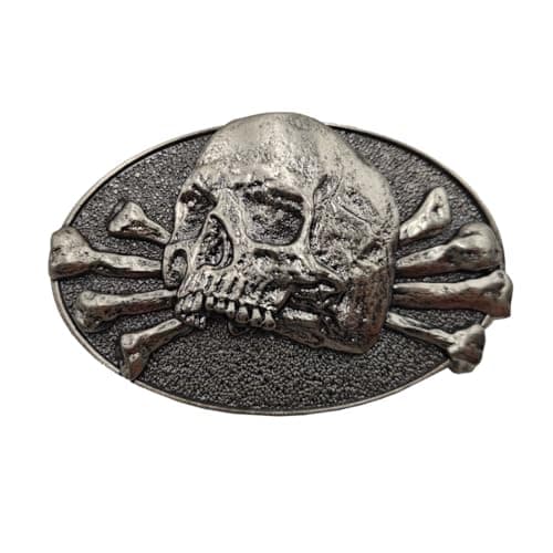 Image of Xwest No Rest Skull Belt Buckle Grey