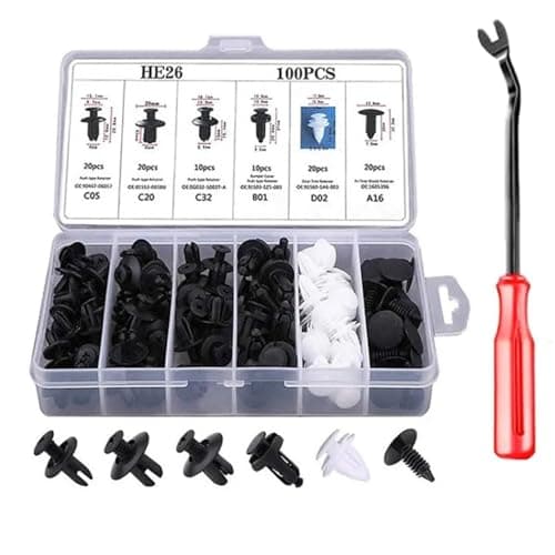 Image of WENINETIES 100 Pcs Car Trim Clips Bumper Fasteners Rivets Suitable for Ford Fiesta ST 2013-2017, Plastic Push Pin Body Clips Engine Cover Door Retainers