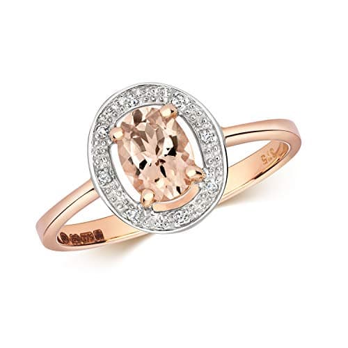 Image of Exquisite 9ct Rose Gold Ladies Diamond Solitaire Ring Brilliant Cut H - PK with Morganite WJS28427RSP