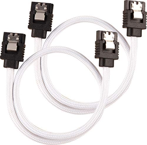 Image of Corsair Premium Sleeved SATA Cable - SATA 6Gbps 30cm, White