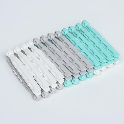 Image of pegs It 24 Pcs Plastic Dolly Pegs for Washing Line Durable and Heavy Duty Clothes Pegs for Household Use Assorted Colors | White, Grey, Aqua Blue