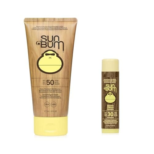 Image of Sun Bum Original SPF 50 Cream and SPF 30 Banana Lip Balm Bundle - Broad Spectrum Protection, Vegan and Cruelty Free (177ml + 4.25g)